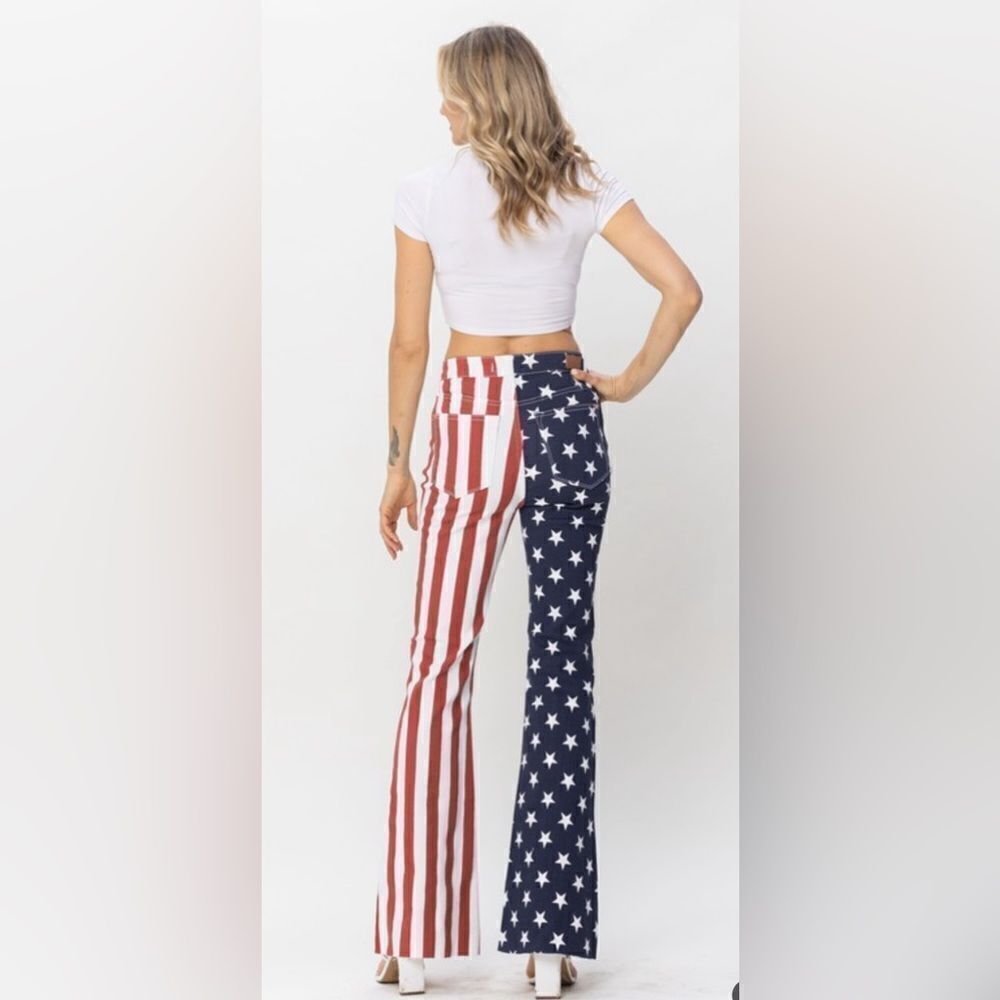 High Waist American Flag Print Flare - Picture 7 of 7